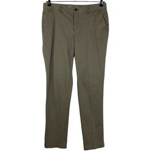Eddie Bauer Boyfriend Fit Pants Women's 10 Slim Leg Khaki Chino Tan Stretch